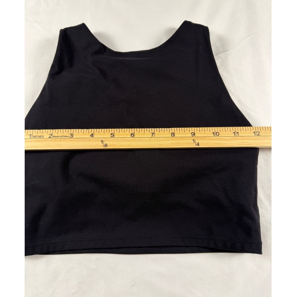 CRZ Yoga Black High Neck Seamless Crop Tank Top Athletic Workout Small Sporty - Picture 4 of 6